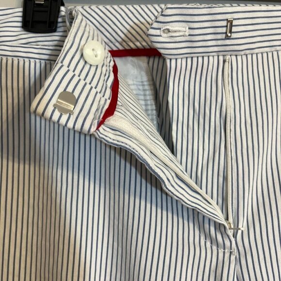 Tommy Hilfiger Pant Women 12 Blue Striped Preppy Straight Leg Office Neutral 80s - Picture 5 of 10